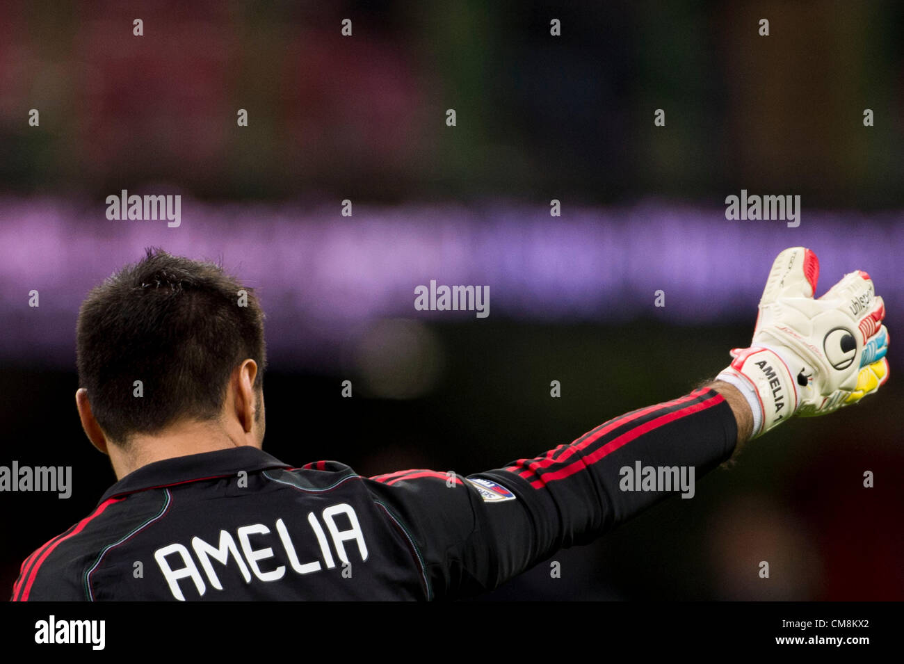 Marco Amelia (Milan), le 27 octobre 2012 - Football / Soccer : Italien 'Serie' un match entre l'AC Milan Genoa 1-0 au Stadio Giuseppe Meazza de Milan, Italie. (Photo de Maurizio Borsari/AFLO) [0855] Banque D'Images