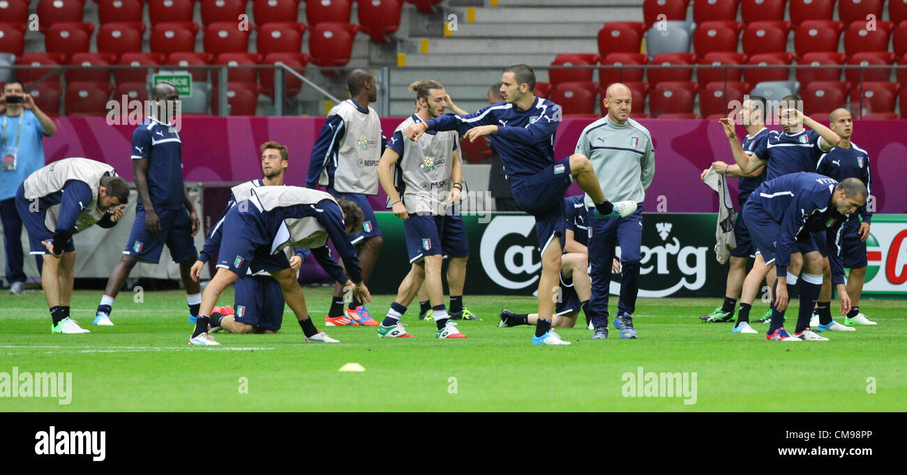 27.06.2012, Varsovie, Pologne. L'équipe nationale de football italienne de l'avant train de leur demi-finale face à l'Allemagne. Banque D'Images