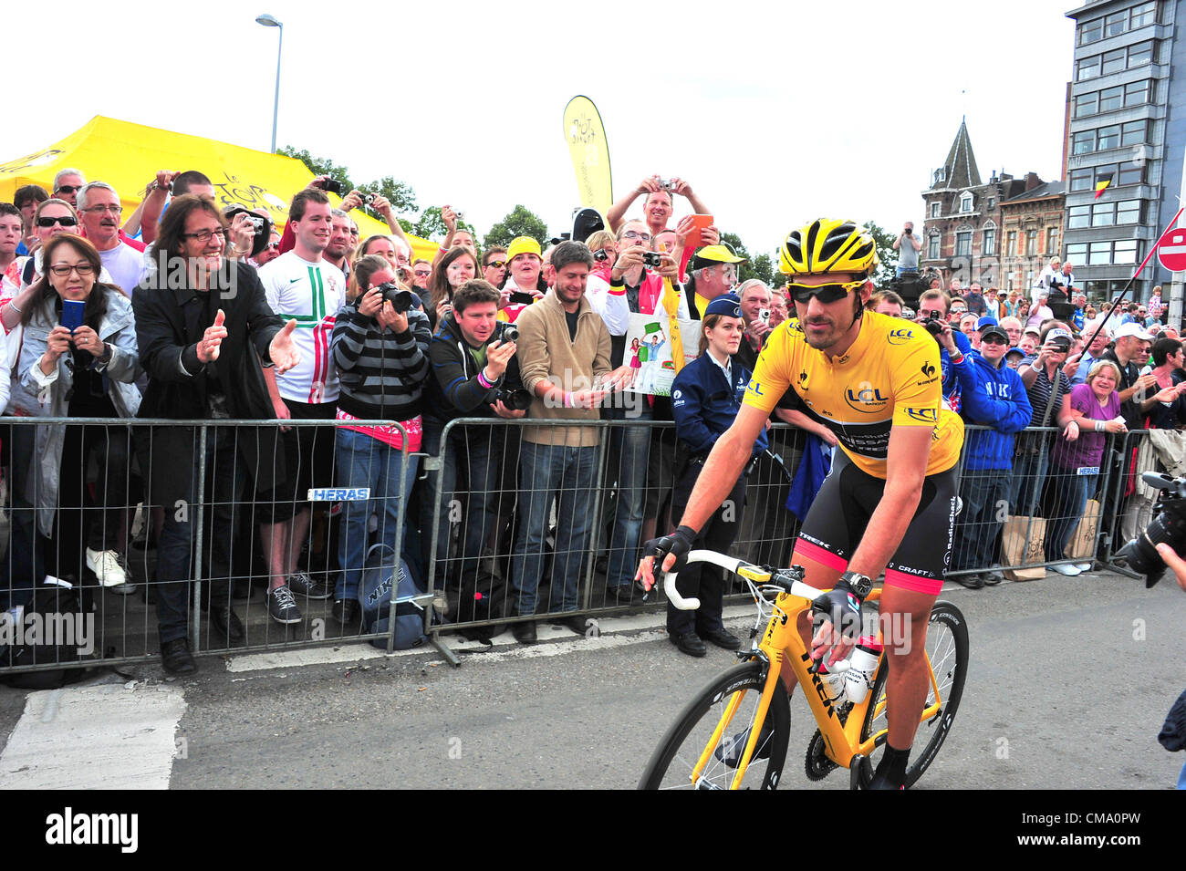 01.07.2012. Tour de France, à Liega Seraing. L'étape 1. Radioshack - Nissan 2012, Fabian Cancellara, Liegi Banque D'Images