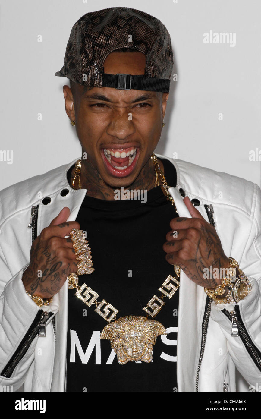 1 juillet 2012 - Los Angeles, Californie, États-Unis - le rappeur Tyga pose dans la salle de presse au BET Awards 2012 Au Shrine Auditorium (crédit Image : © Jonathan Alcorn/ZUMAPRESS.com) Banque D'Images