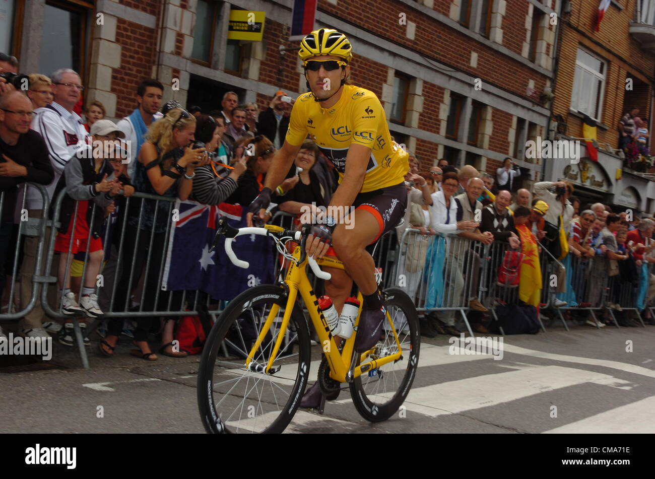 02.07.2012. Vice, Belgique. Étape 2 Vice - Tournai, Radioshack - Nissan 2012, Fabian Cancellara, Vice Banque D'Images