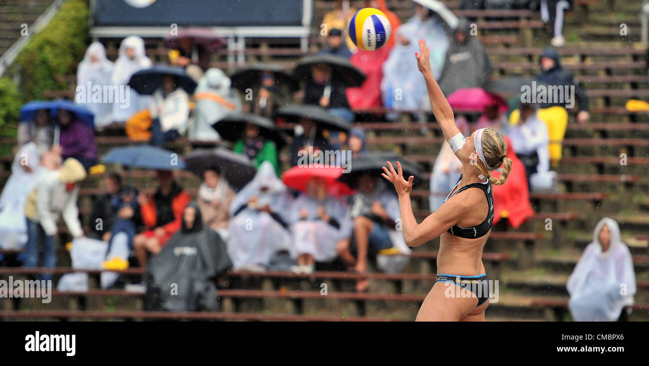 12.07.2012. Berlin, Allemagne. Beach-Volleyball Grand Slam 2012. Le joueur de volley-ball olympique allemande Karla Borger Banque D'Images