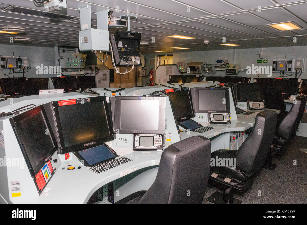 Belfast, 16/07/2012 - Opérations à l'intérieur de la salle de contrôle HMS Dragon Banque D'Images