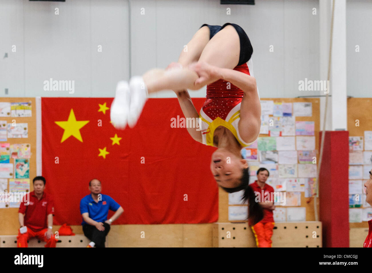 Lisburn, 18/07/2012 - gymnastique chinoise dans la formation de l'équipe pour les Jeux Olympiques de 2012 à Londres à Lisburn, Irlande du Nord Banque D'Images