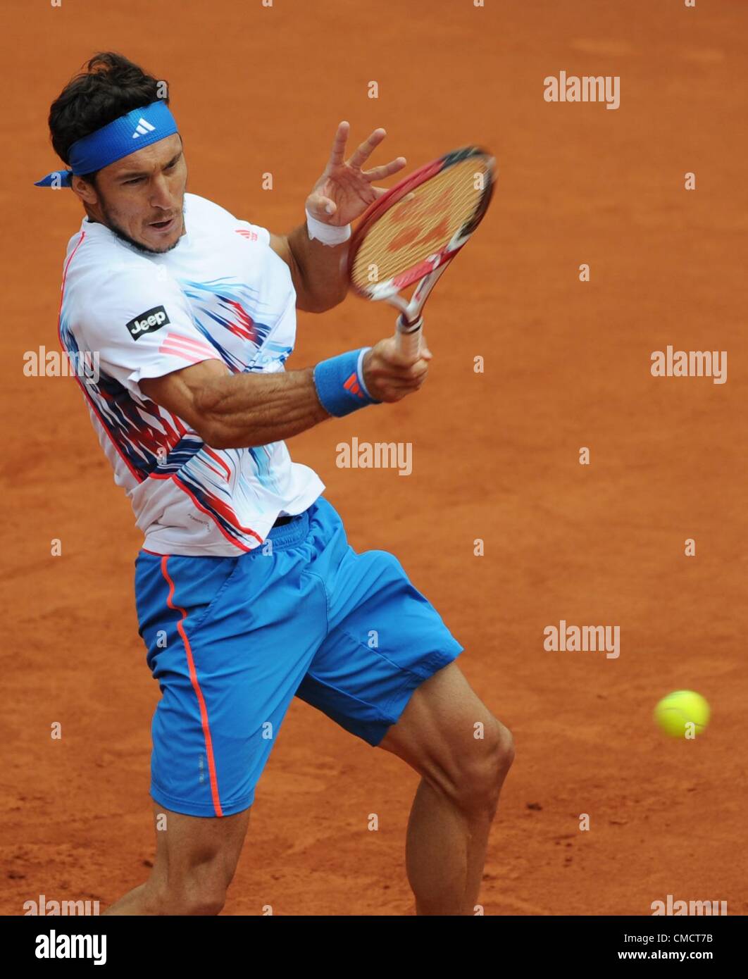 20.07.2012. Hambourg, Allemagne. L'Argentine Juan Monaco joue contre la France à la Viktor Troicki ATP World Tour 500 tournament à Rothenbaum à Hambourg, Allemagne, 20 juillet 2012. Banque D'Images