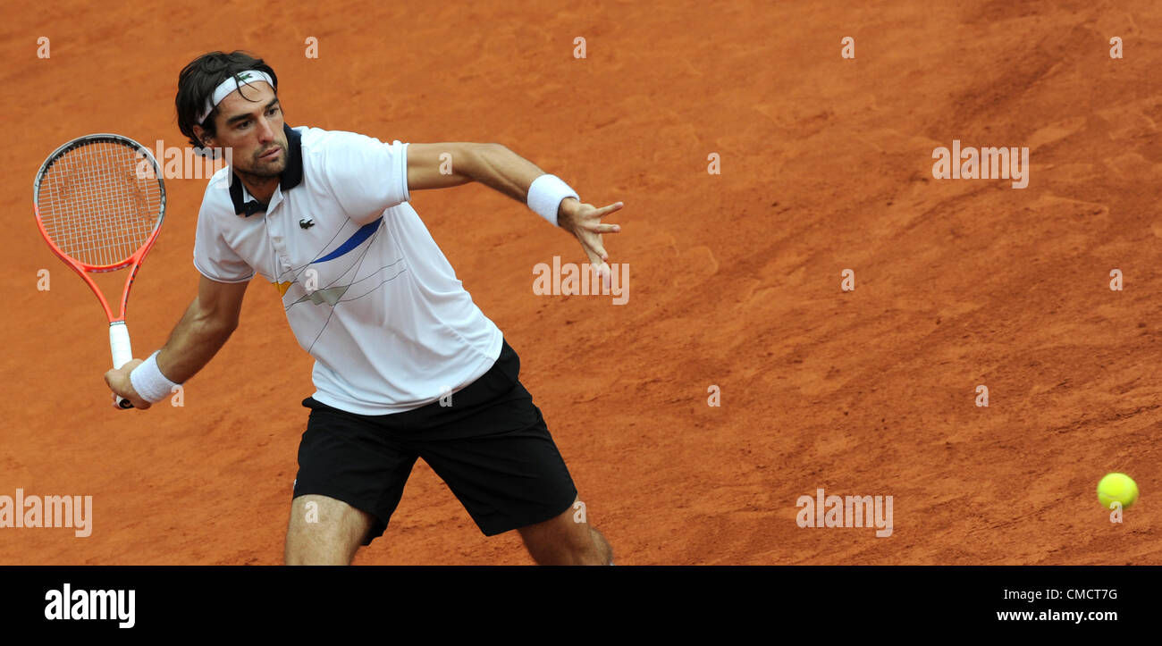 20.07.2012. Hambourg, Allemagne. France's Viktor Troicki joue contre l'Argentine à Monaco l'ATP World Tour 500 tournament à Rothenbaum à Hambourg, Allemagne, 20 juillet 2012. Banque D'Images