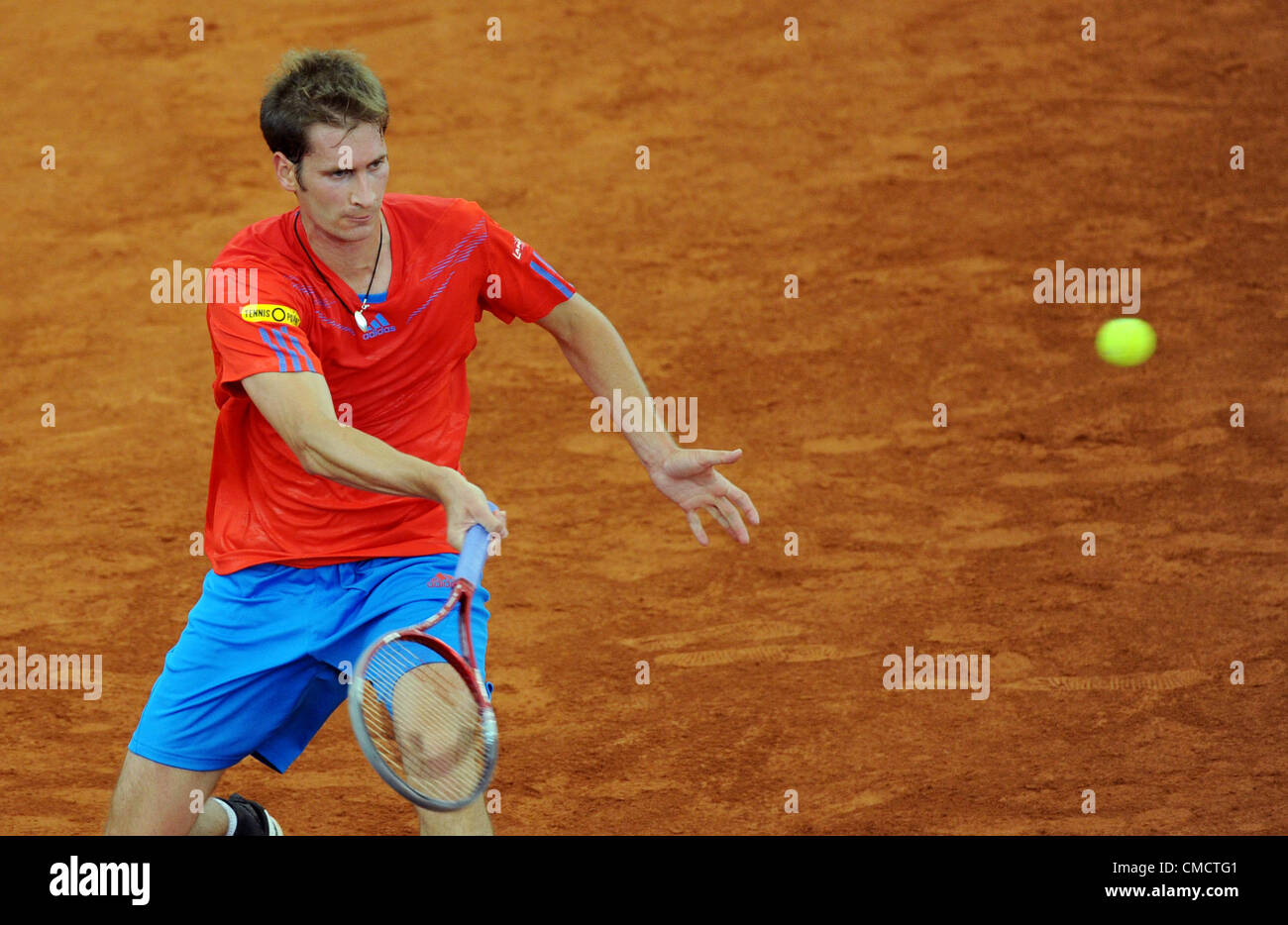 20.07.2012. Hambourg, Allemagne. Florian Mayer de l'Allemagne joue contre l'Allemagne à l'ATPWorld Haas 500 Tour tournament à Rothenbaum à Hambourg, Allemagne, 20 juillet 2012. Banque D'Images