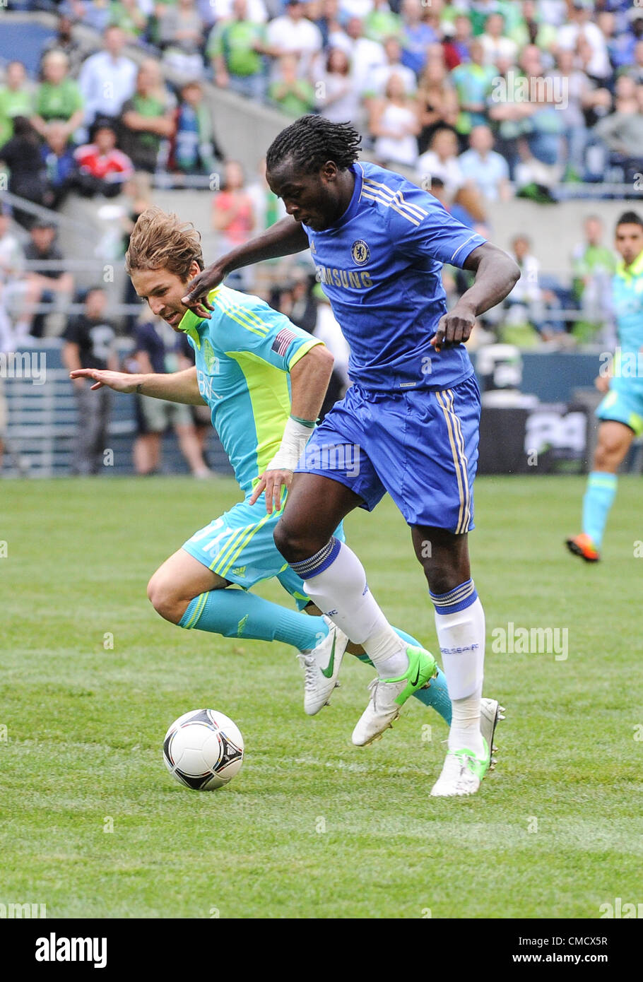 18 juillet 2012 : champ CenturyLink, Seattle, WA : FC Chelsea Romelu Lakaku lors du Défi de football. FC Chelsea a défait les Sounders de Seattle 4-2. Banque D'Images
