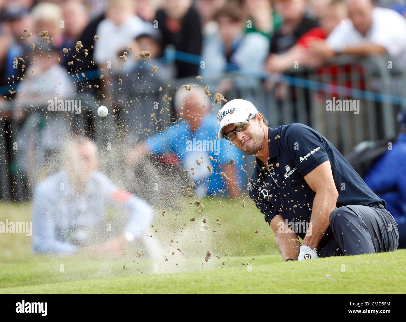 ADAM SCOTT BUNKER SUR 18ème trou LYTHAM & ST ANNES.LANCASHIRE ENGLAND 22 Juillet 2012 Banque D'Images