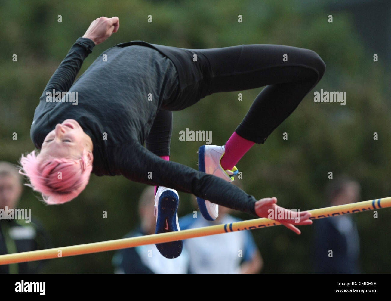 21.07.2012, à Pergine Valsugana, Italie. Ariane Friedrich (GER) participe à l'épreuve de saut élevé des femmes au cours de la réunion d'athlétisme 2012 à Pergine Valsugana, Italie Banque D'Images