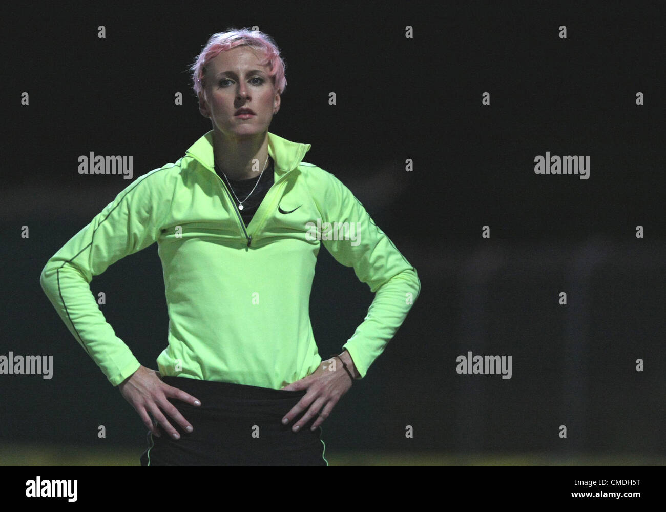 21.07.2012, à Pergine Valsugana, Italie. Ariane Friedrich (GER) participe à l'épreuve de saut élevé des femmes au cours de la réunion d'athlétisme 2012 à Pergine Valsugana, Italie Banque D'Images