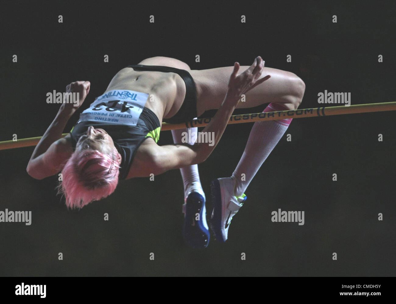 21.07.2012, à Pergine Valsugana, Italie. Ariane Friedrich (GER) participe à l'épreuve de saut élevé des femmes au cours de la réunion d'athlétisme 2012 à Pergine Valsugana, Italie Banque D'Images