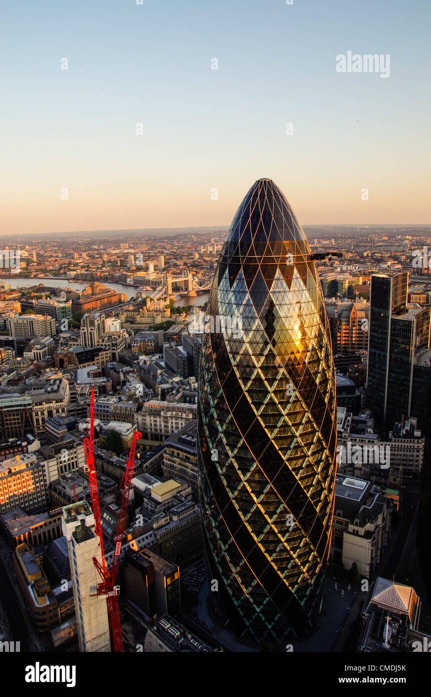 Ville de London Skyline at night. Banque D'Images