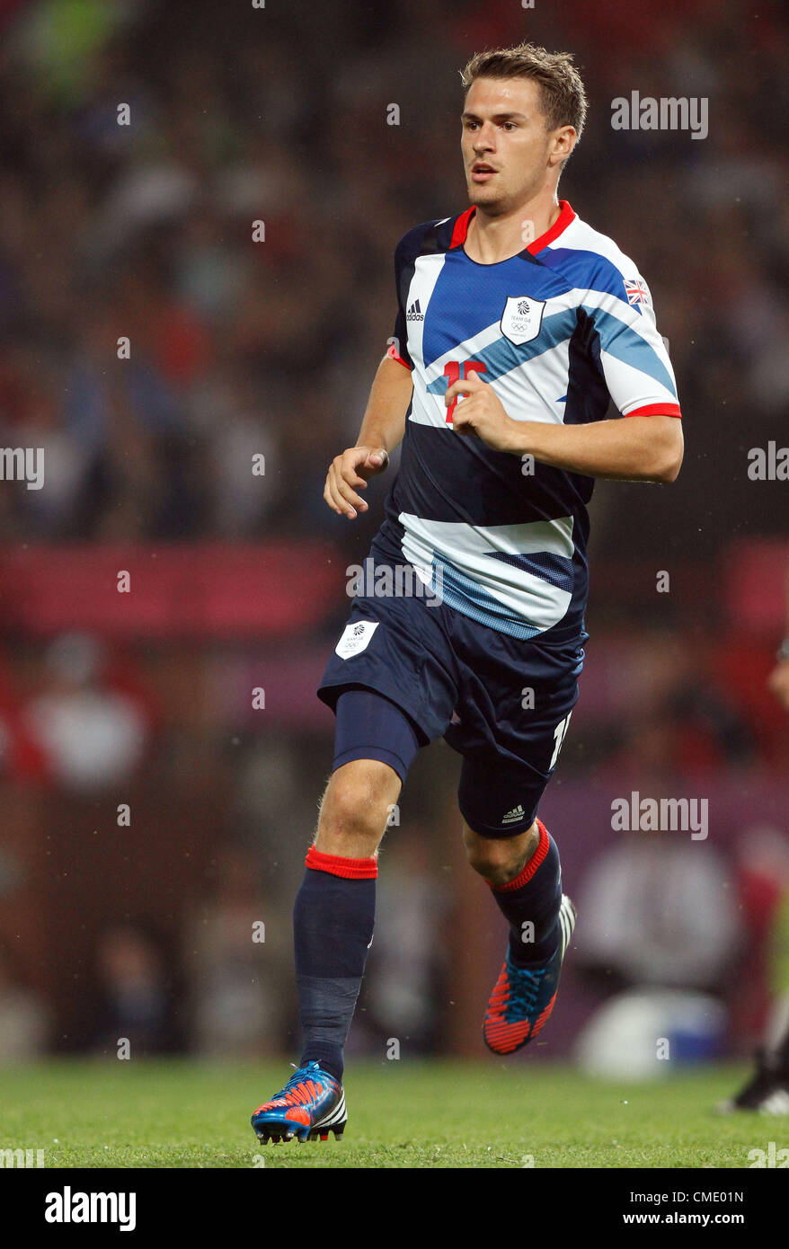AARON RAMSEY Grande-bretagne Old Trafford Manchester en Angleterre le 26 juillet 2012 Banque D'Images
