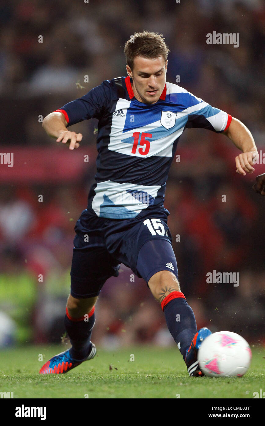 AARON RAMSEY Grande-bretagne Old Trafford Manchester en Angleterre le 26 juillet 2012 Banque D'Images