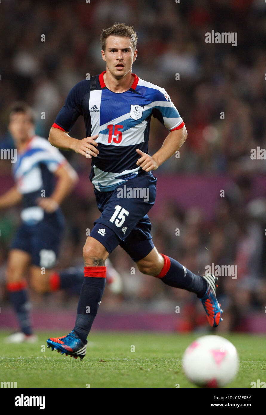 AARON RAMSEY Grande-bretagne Old Trafford Manchester en Angleterre le 26 juillet 2012 Banque D'Images