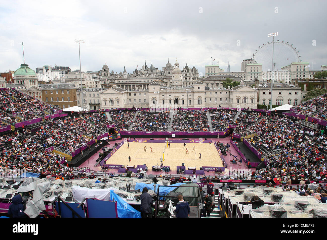 HORSE GUARDS PARADE MENS beach-volley HORSE GUARDS PARADE Londres Angleterre 29 Juillet 2012 Banque D'Images