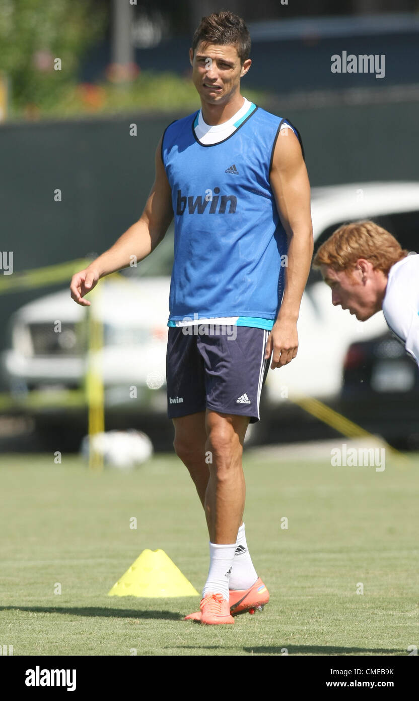 CRISTIANO RONALDO REAL MADRID EN FORMATION USA LOS ANGELES CALIFORNIA USA 29 Juillet 2012 Banque D'Images