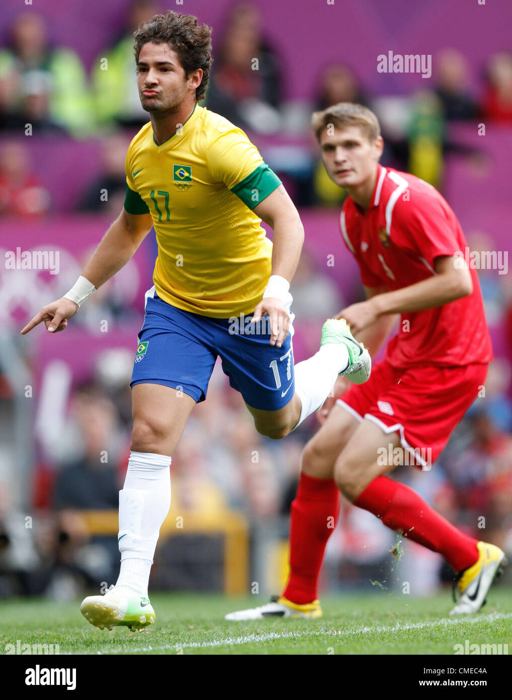 ALEXANDRE PATO BRÉSIL OLD TRAFFORD MANCHESTER EN ANGLETERRE 29 Juillet 2012 Banque D'Images