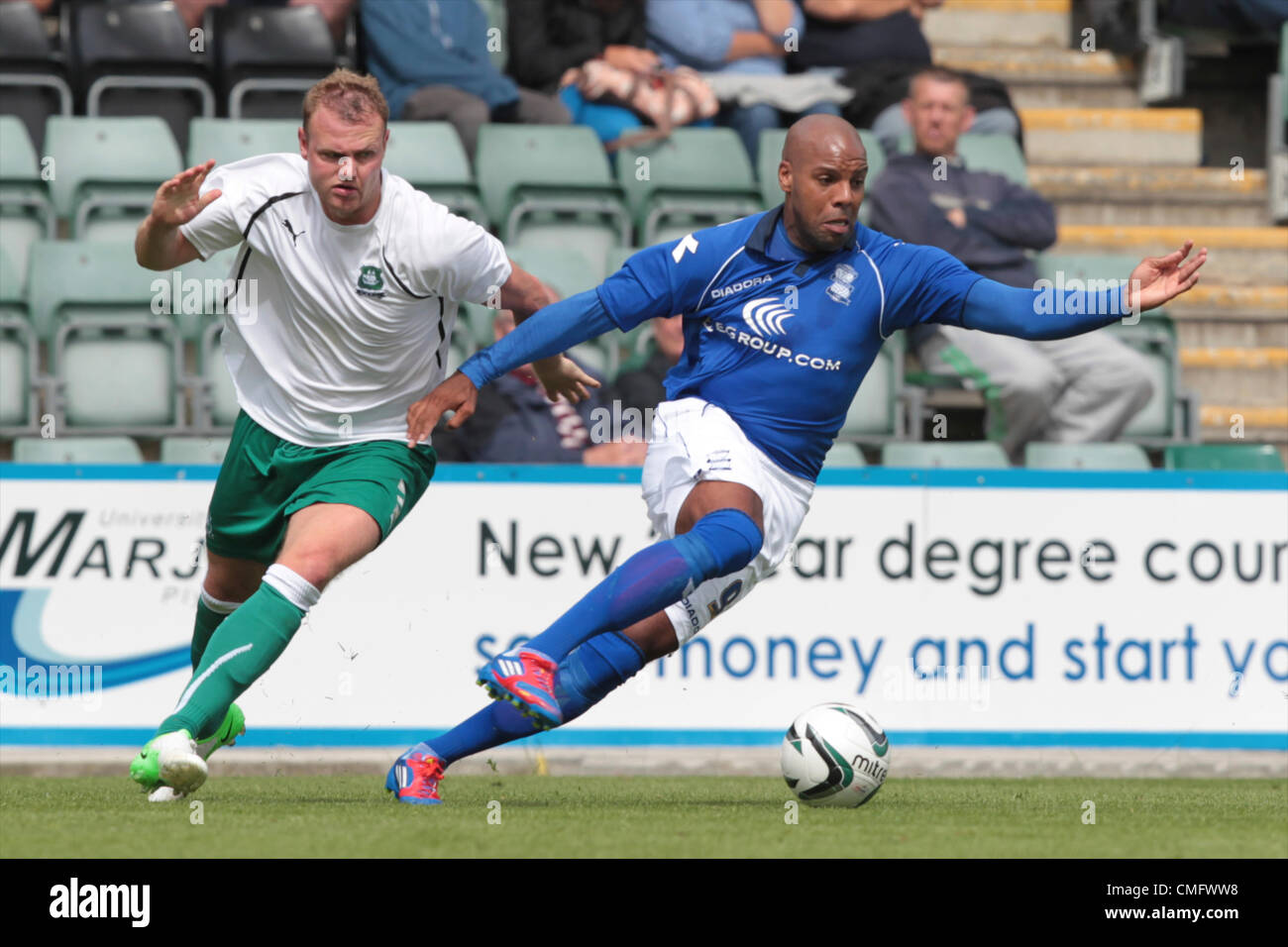 04.08.2012 Plymouth, en Angleterre. Marlon King en action lors de la pré-saison match amical entre Plymouth Argyle et Birmingham City a joué à la Maison du Parc. Banque D'Images