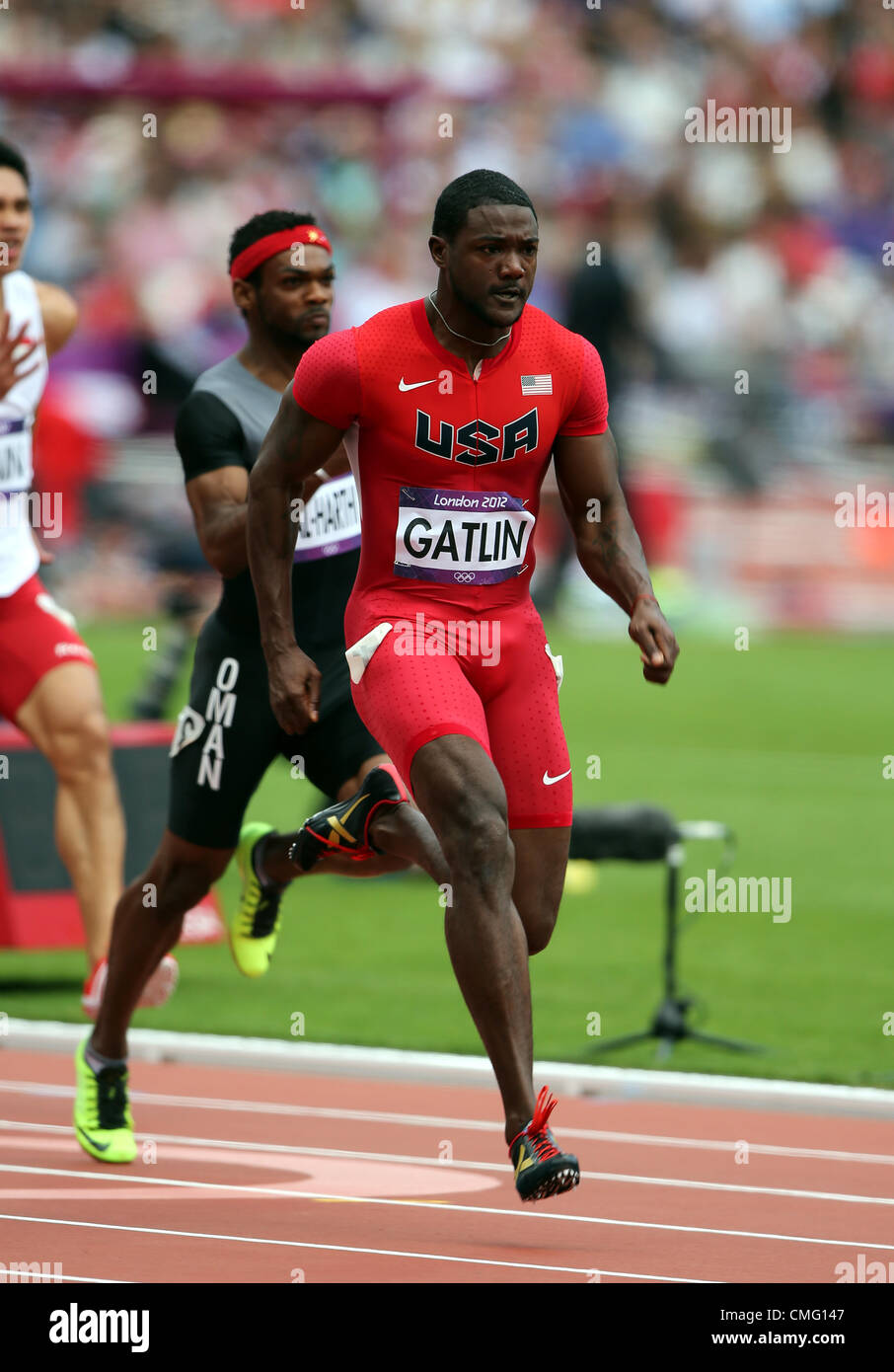 JUSTIN GATLIN USA STRATFORD Londres Angleterre 04 Août 2012 Banque D'Images