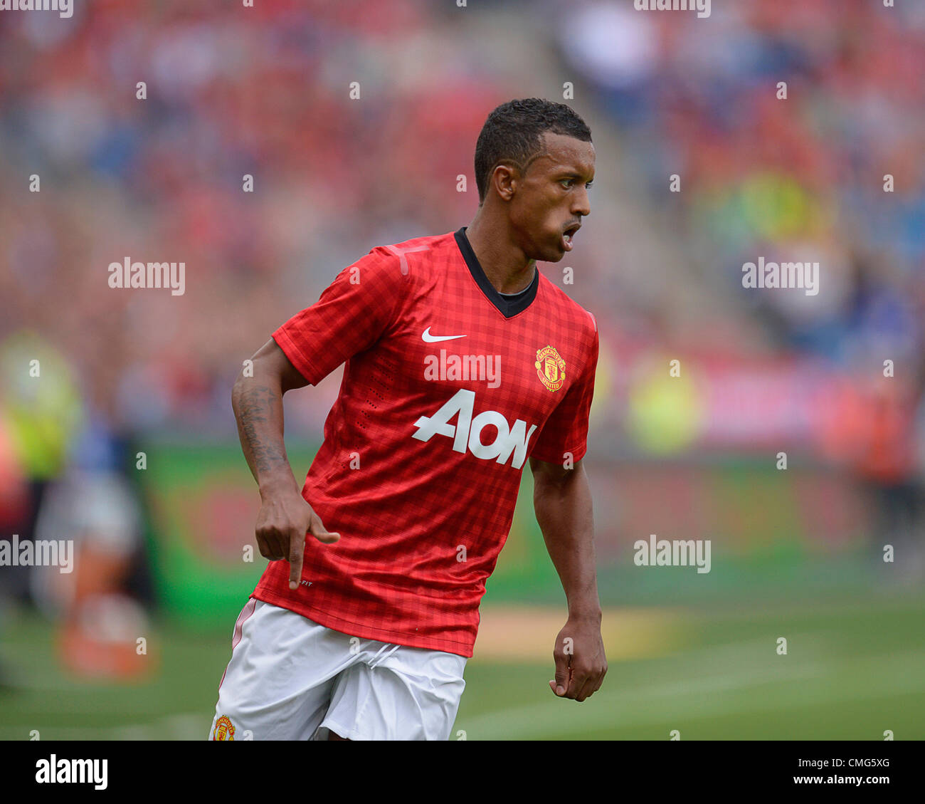 05.08.2012. Oslo, NorwayLuis Nani de Manchester United en action pendant le pré saison - match amical entre Valerenga vs Manchester United à l'Ullevaal Stadion d'Oslo, Norvège. Banque D'Images