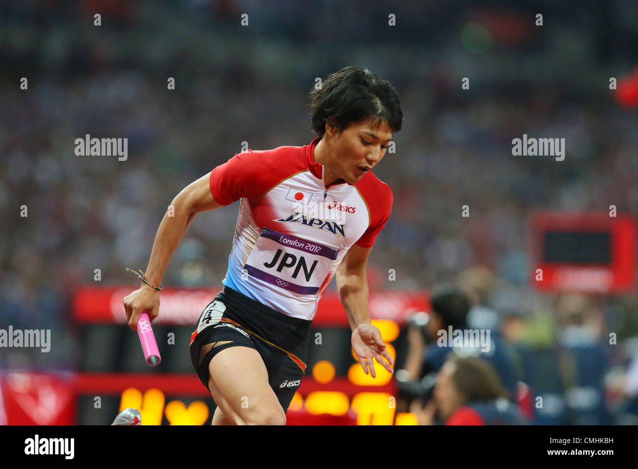 Ryota Yamagata (JPN), le 11 août 2012 - Athlétisme : men's 4x100m relais finale à Parc olympique - Stade olympique durant les Jeux Olympiques de Londres en 2012 à Londres, au Royaume-Uni. (Photo de YUTAKA/AFLO SPORT) [1040] Banque D'Images