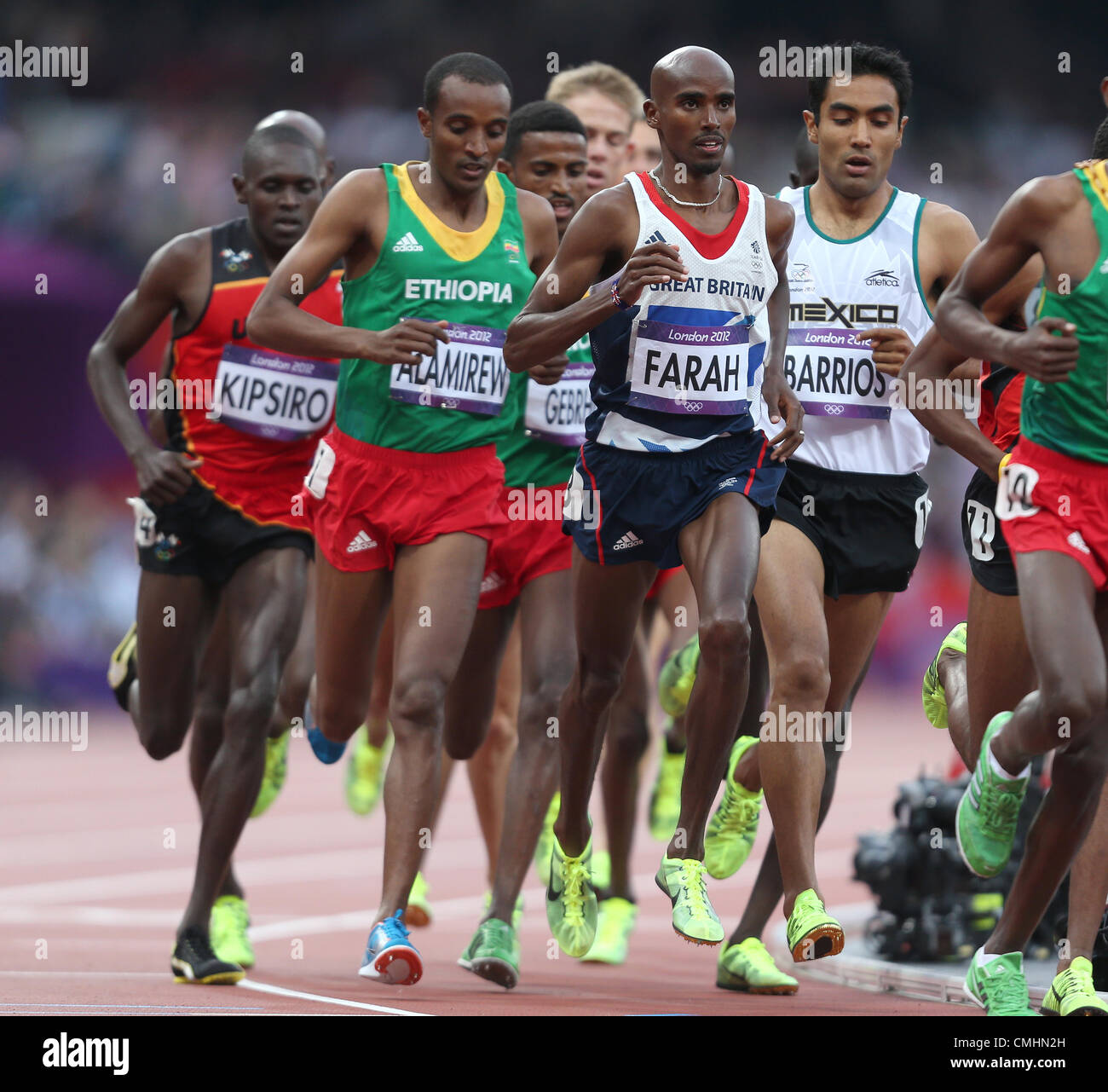 MO FARAH GRANDE-BRETAGNE LONDRES 2012 JEUX OLYMPIQUES, 5 000 M HOMME FINAL STRATFORD, LONDRES, ANGLETERRE 11 AOÛT 2012 Banque D'Images