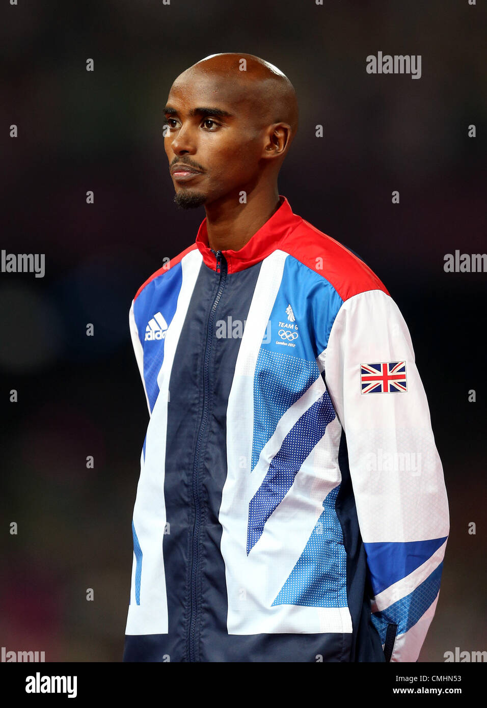 MO FARAH GRANDE-BRETAGNE LONDRES 2012 JEUX OLYMPIQUES, 5 000 M HOMME FINAL STRATFORD, LONDRES, ANGLETERRE 11 AOÛT 2012 Banque D'Images