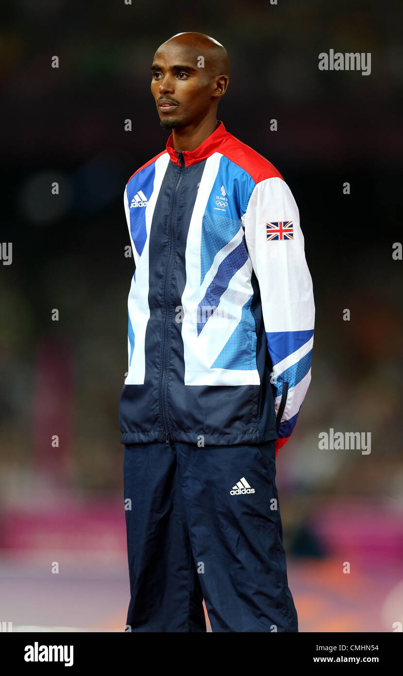 MO FARAH GRANDE-BRETAGNE LONDRES 2012 JEUX OLYMPIQUES, 5 000 M HOMME FINAL STRATFORD, LONDRES, ANGLETERRE 11 AOÛT 2012 Banque D'Images