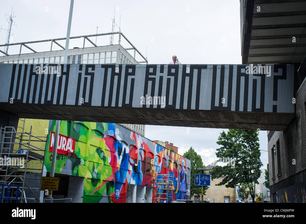 "Bristol, Royaume-Uni. Vendredi 17 août 2012. "Voir" street art event à Nelson Street, Bristol." Banque D'Images