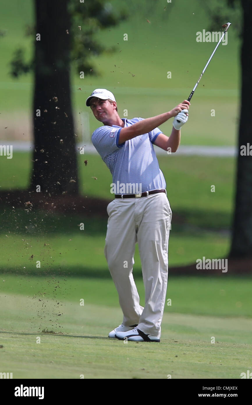 18.08.2012. Greensboro, North Carolina, USA. Harris English au cours de l'action au troisième tour le Wyndham Championship Tournament à Sedgefield Country Club, Greensboro, Caroline du Nord. Sergio Garcia mène d'entrer dans la ronde finale. Banque D'Images