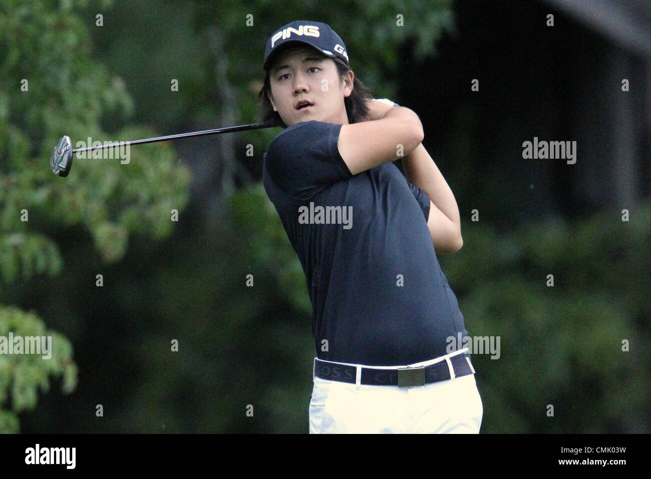 19.08.2012. Greensboro, North Carolina, USA. Richard Lee au cours de l'action finale au tournoi de championnat de l'Wyndham à Sedgefield Country Club, Greensboro, Caroline du Nord. Banque D'Images