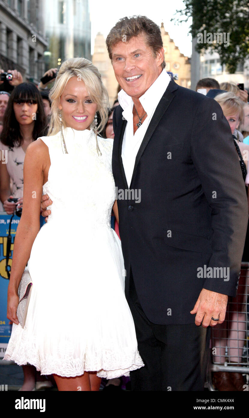 Londres, Royaume-Uni. 20 août 2012. Hayley Roberts et David Hasselhoff lors de la première mondiale de 'Keith Lemon Le Film' à l'odéon West End, Leicester Square, Londres. Banque D'Images