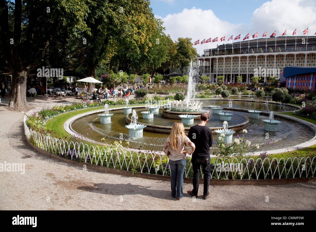 Fontaine des jardins de Tivoli, Copenhague, Danemark, Scandinavie, Europe Banque D'Images