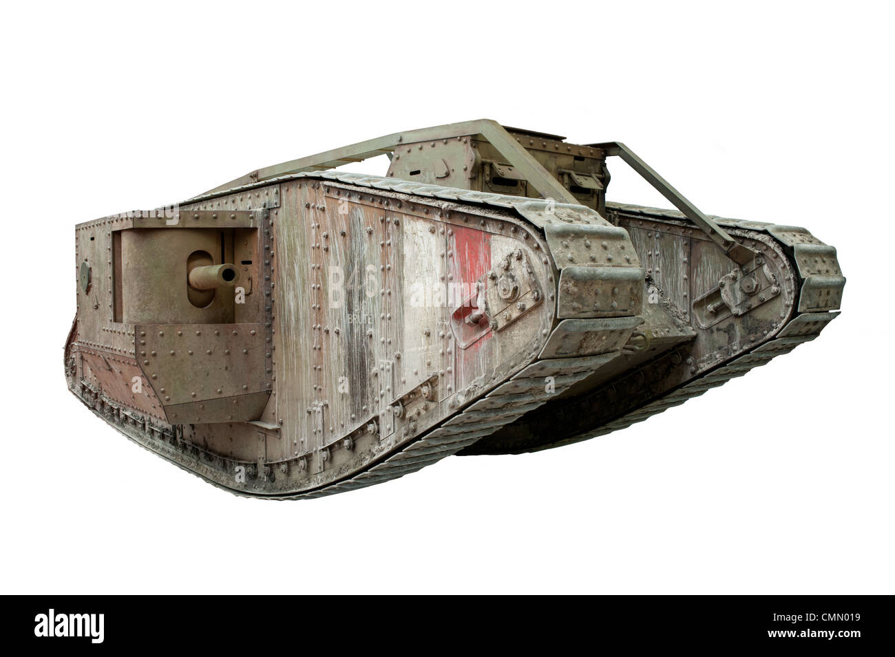 Un découper la Prop ww1 tank MkIV lourds réalisés pour le film Cheval de Guerre Banque D'Images