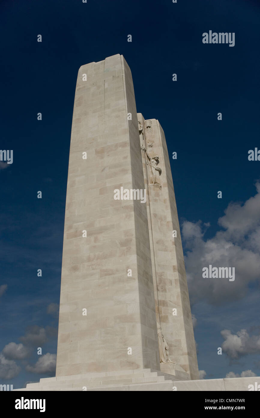 Mémorial national canadien sur la crête de Vimy se souvenir de la Première Guerre mondiale bataille en avril 1917 Banque D'Images