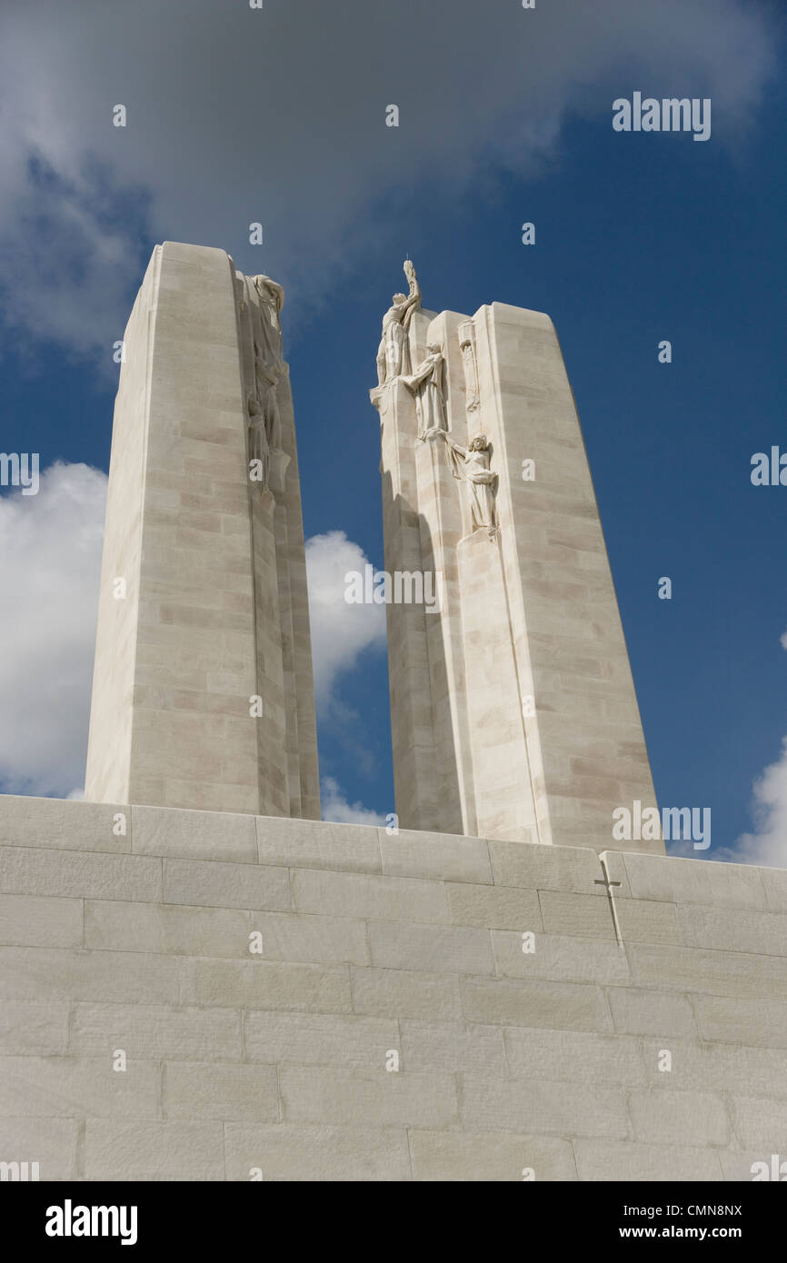 Mémorial national canadien sur la crête de Vimy se souvenir de la Première Guerre mondiale bataille en avril 1917 Banque D'Images