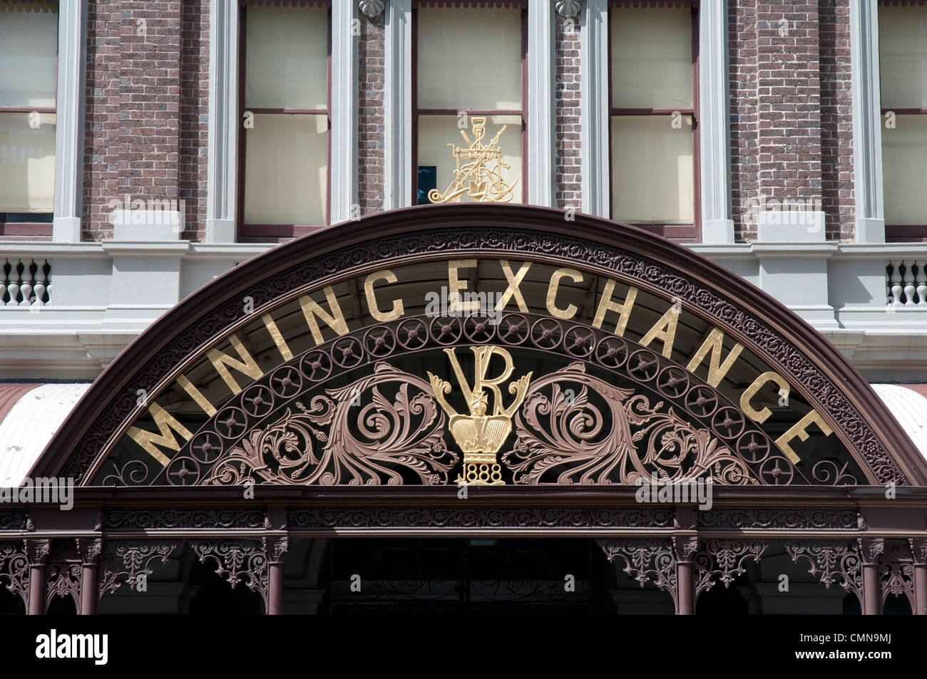 Façade de l'immeuble d'exploitation minière dans la rue, cité patrimoine Lydiard Ballarat Banque D'Images