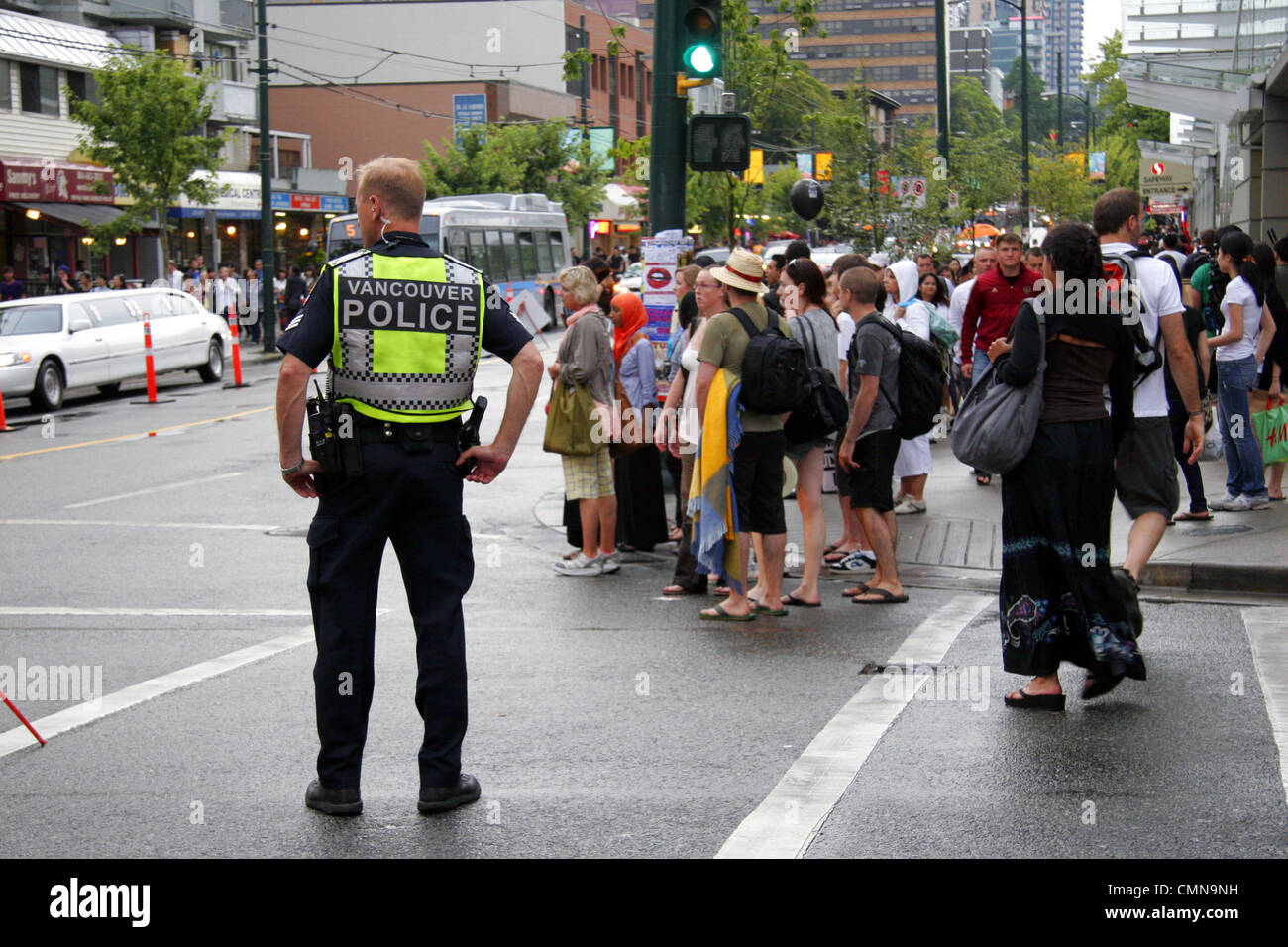 Sur le trafic de la police de Vancouver, Vancouver, Canada Droits Banque D'Images