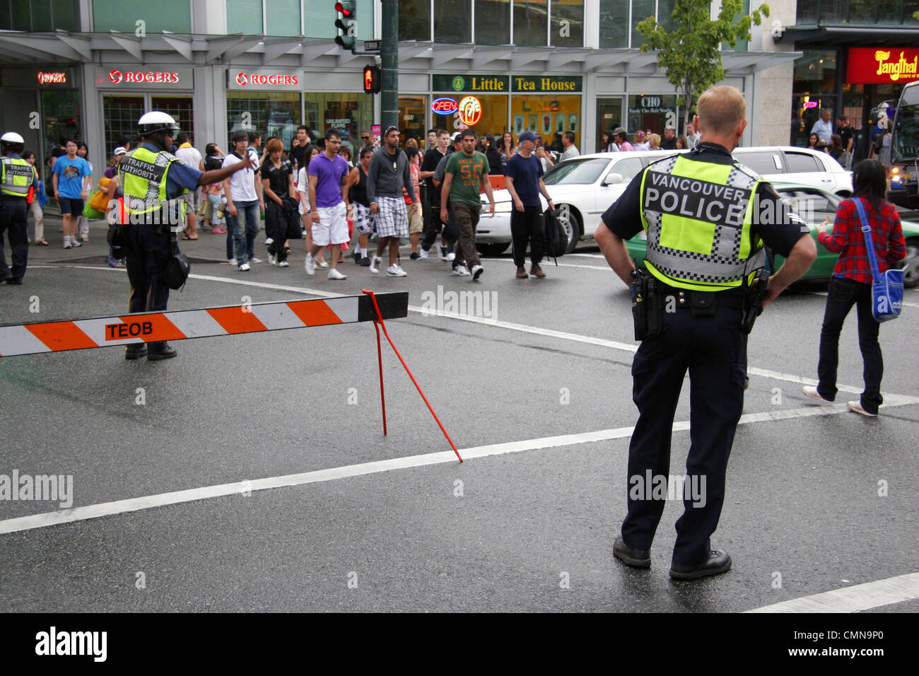 Sur le trafic de la police de Vancouver, Vancouver, Canada Droits Banque D'Images