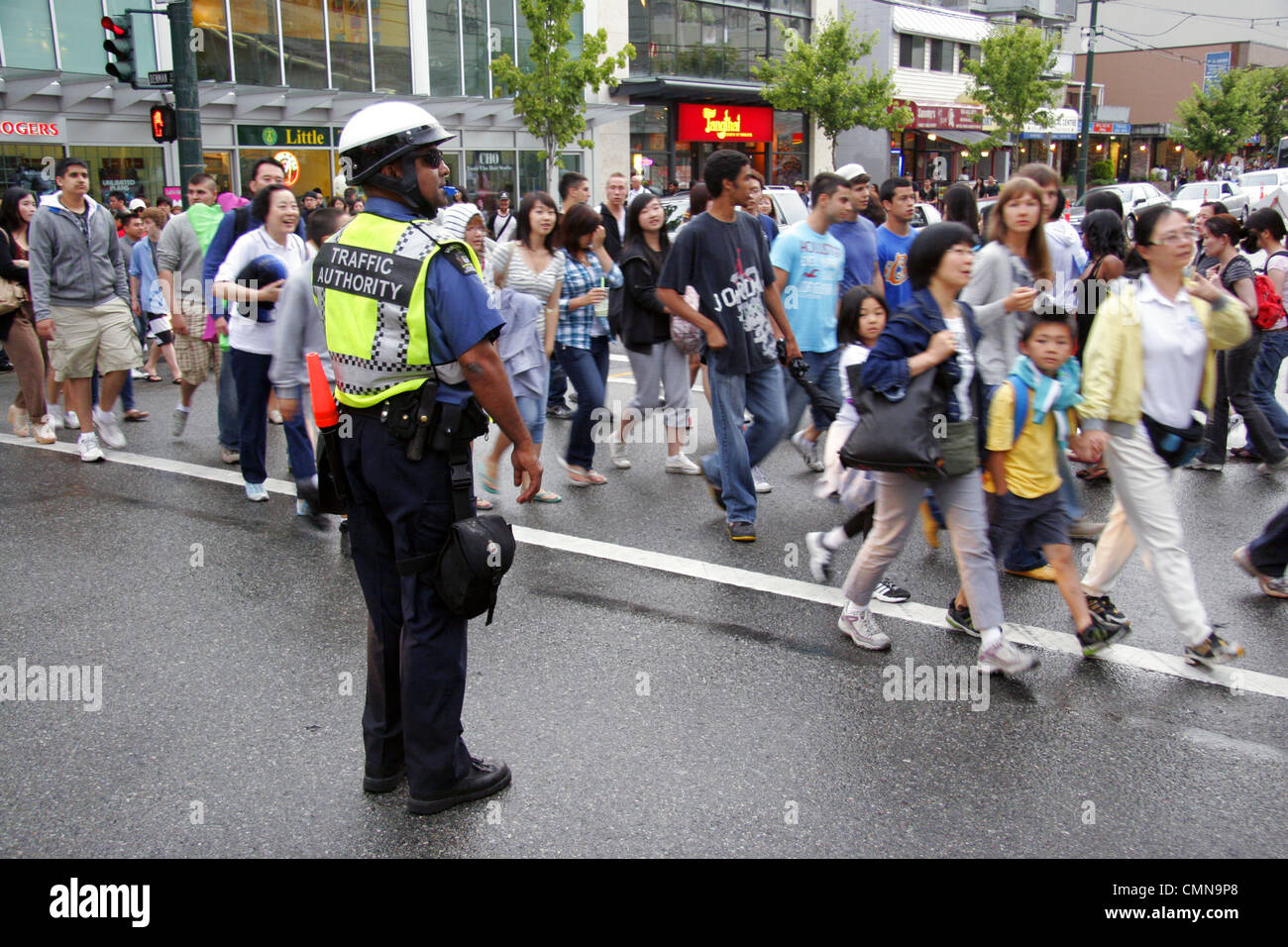 Sur le trafic de la police de Vancouver, Vancouver, Canada Droits Banque D'Images