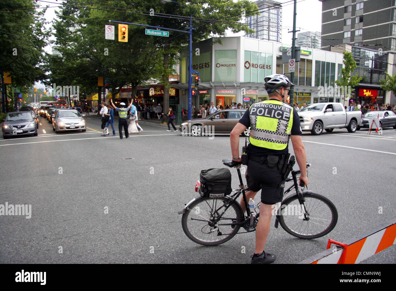 Sur le trafic de la police de Vancouver, Vancouver, Canada Droits Banque D'Images