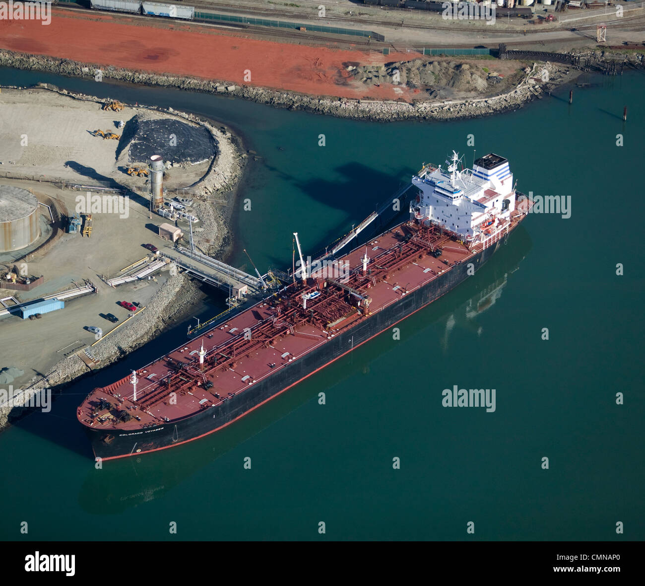 Photographie aérienne du port pétrolier de Richmond, Californie Banque D'Images