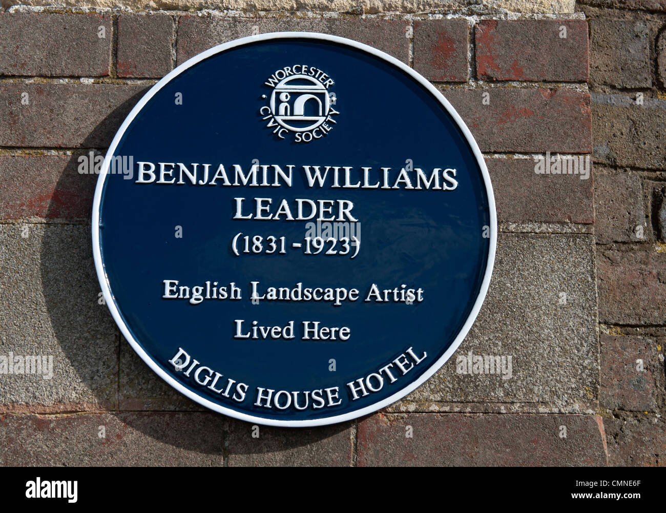 Benjamin Williams Leader blue plaque, Worcester, Royaume-Uni Banque D'Images