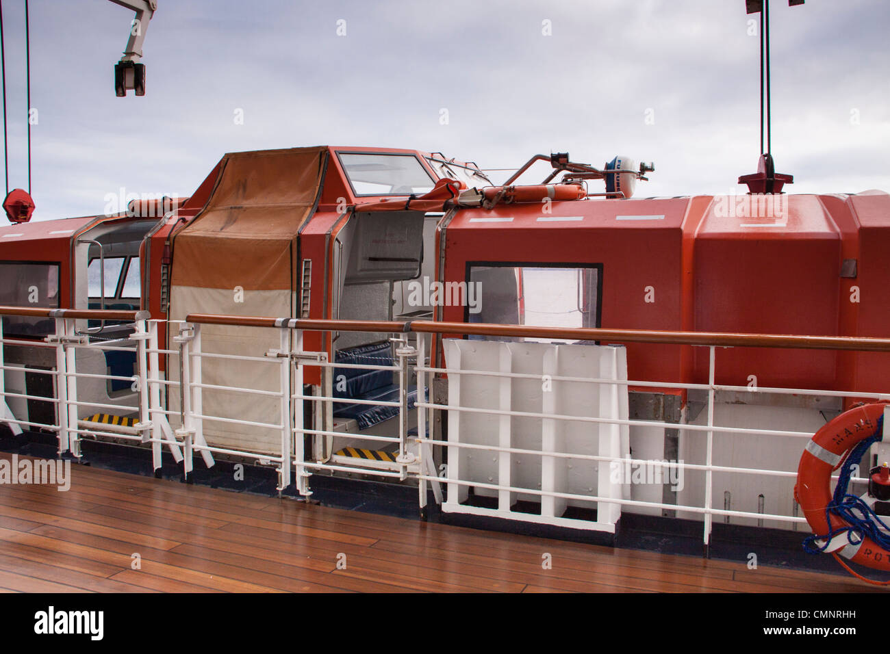 Lifeboat, également connu sous le nom de bateau, d'un navire de croisière Le Maasdam, de Holland America Line, à Bar Harbor, Maine. Banque D'Images