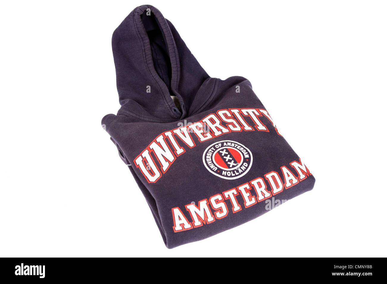 Une université d'Amsterdam Hoodie sur fond blanc Banque D'Images