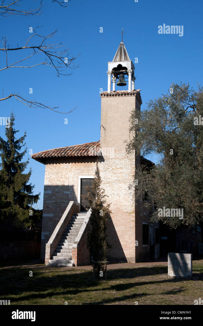 Torcello Museum avec Bell Tower Torcello Venise Italie Banque D'Images