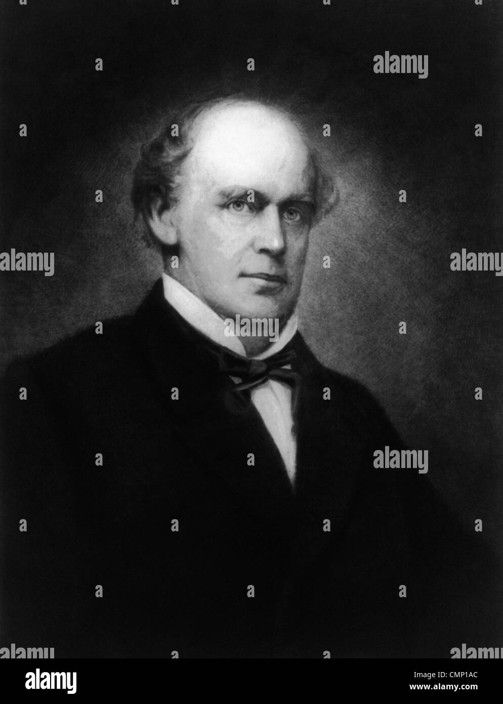 Portrait vintage de l'homme d'État américain et avocat Salmon P Chase (1808 - 1873). Banque D'Images