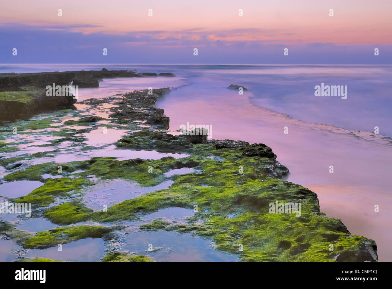 Coucher du soleil à São Julião Banque D'Images